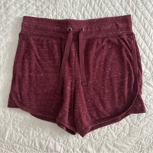 Athletic Works Maroon Lounge Workout Track Shorts XS (0–2)
